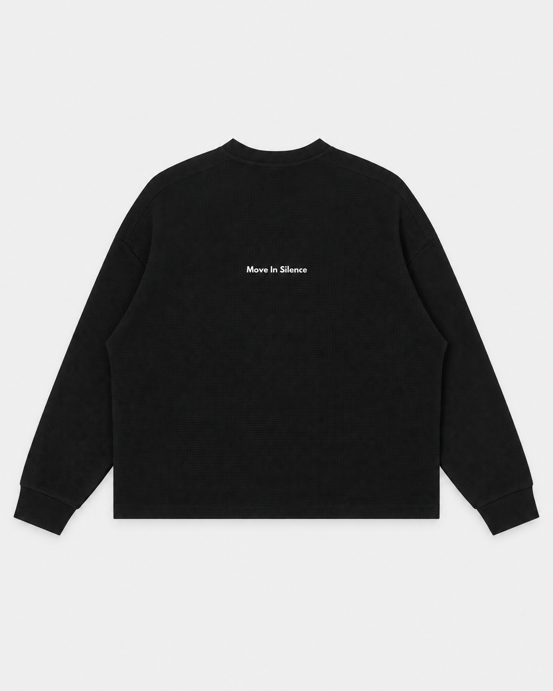 Move in Silence Waffle Long Sleeve, back on light grey