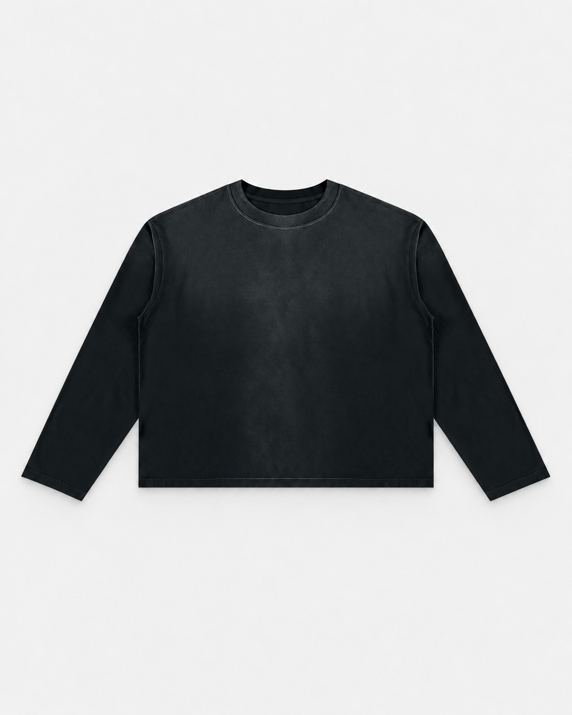 Unisex Sunfade Boxy Long Sleeve T-Shirt on light grey studio background